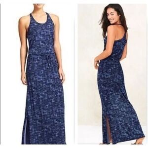 Athleta cressida racerback maxi dress blue size small